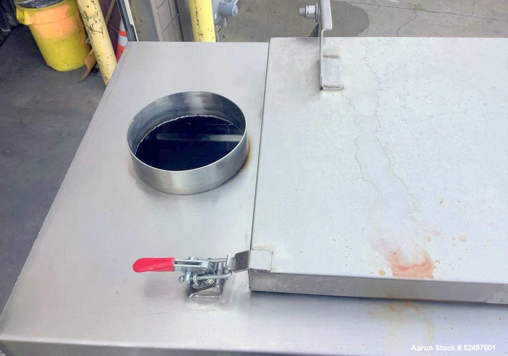 Used Double Spiral Ribbon Mixer / Blender, Approximately 10 Cubic Feet, 304 Stainless Steel. Double spiral ribbon, driven by a 2HP, 3/60/230/460 volt, 1767/49 rpm gear motor. Clamp -on top cover with...