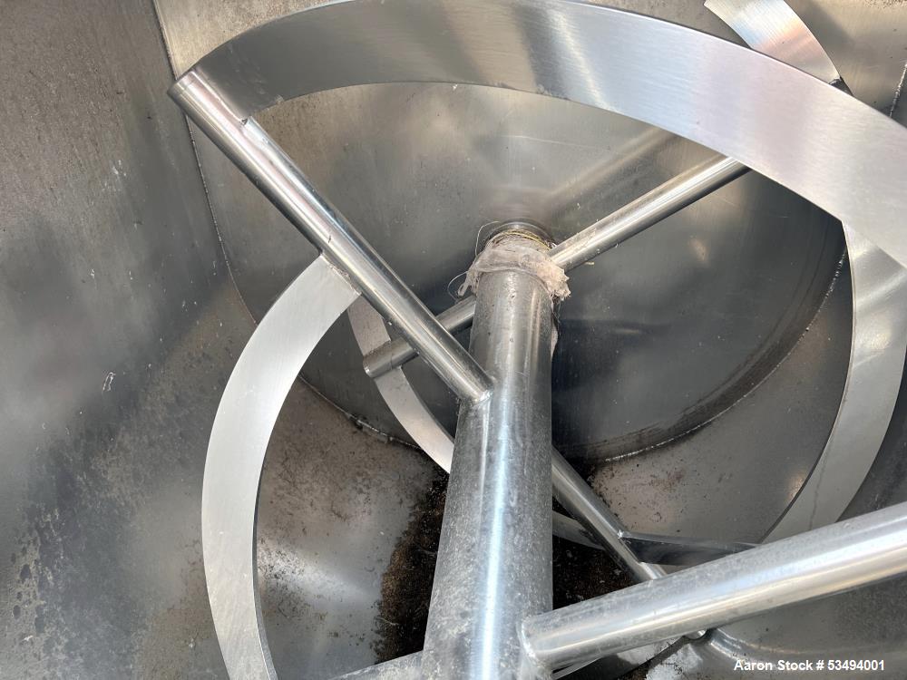 100 Cubic Foot Stainless Steel Double Spiral Ribbon Blender