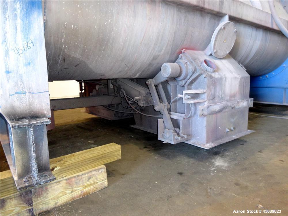 Used Van den Berg BMW Ribbon Blender, Model 1000-V-Omega, 304 Stainless Steel, Approximate 176 Cubic Feet. 5000 Liter maximum capacity. Non-jacketed trough approximate 129" long x 79" wide x 35" deep...