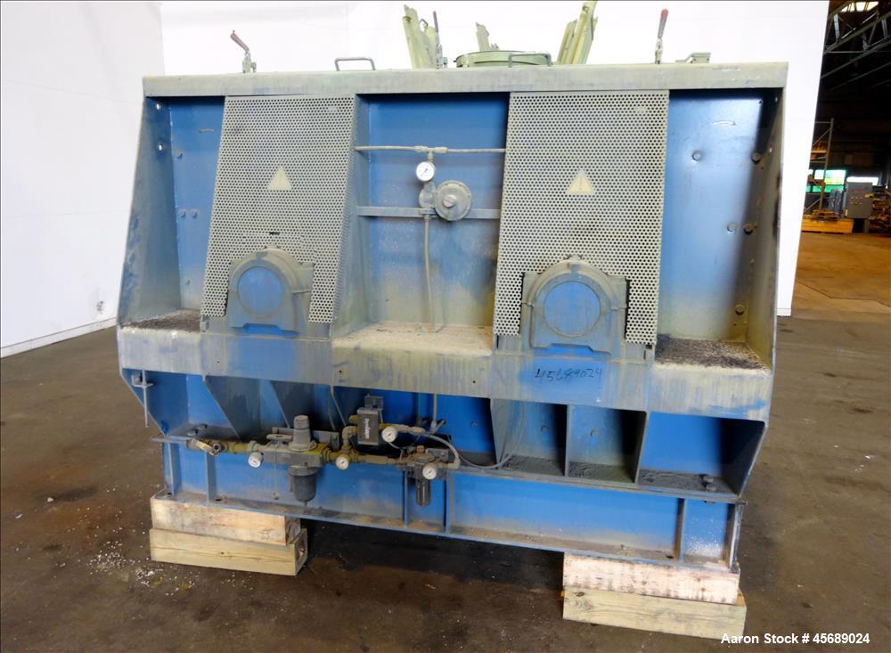Used Van den Berg BMW Ribbon Blender, Model 1000-V-Omega, 304 Stainless Steel, Approximate 176 Cubic Feet. 5000 Liter maximum capacity. Non-jacketed trough approximate 129" long x 79" wide x 35" deep...