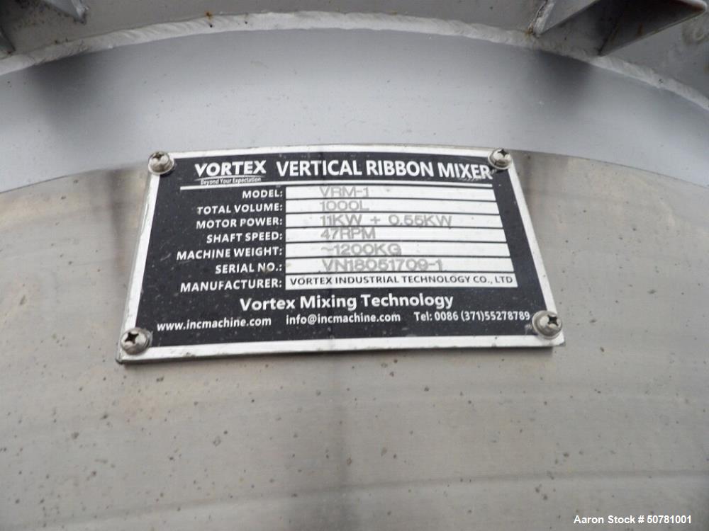 Unused - Vortex Mixing Technology Vertical Conical Ribbon Blender