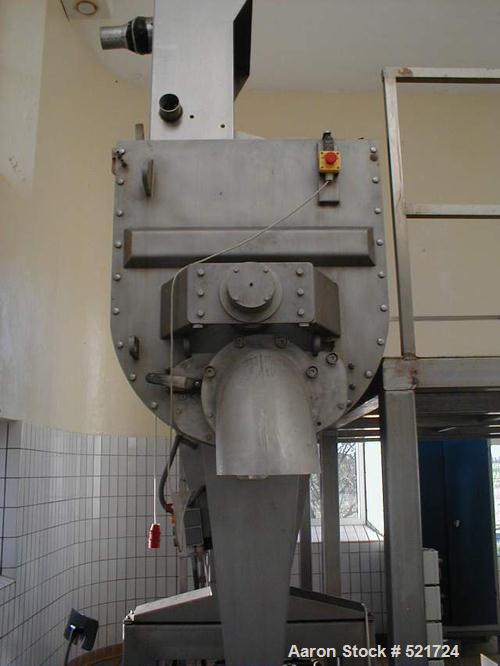 USED: Wolfking ribbon blender. Material of construction is stainless steel on product contact parts. Food grade. 26.5 cu ft (750 liter) capacity. Non-jacketed, not rated for vacuum. One removable end...
