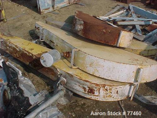 Used Young Industries Double Spiral Ribbon Blender, 150 Cubic Feet, Stainless Steel. Jacketed trough 53" wide x 114" long x 59" deep, rated 25 psi at 298 deg F. 1.75" x 1" outer ribbon, 1.75" x .75" ...