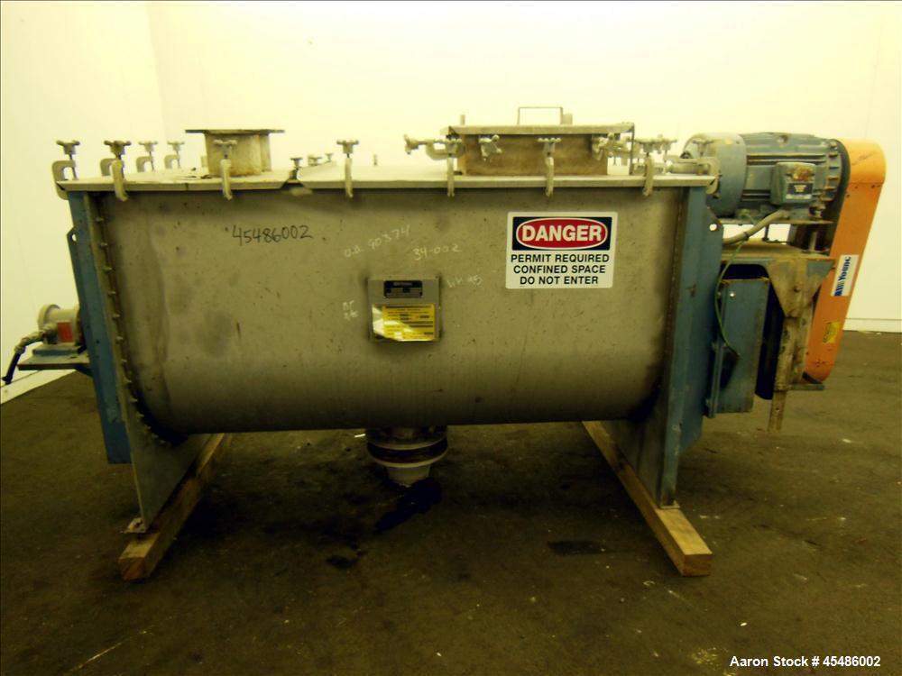 Used Stainless Steel Young Ribbon Blender, Model 40-HB, 59 Cubic Feet