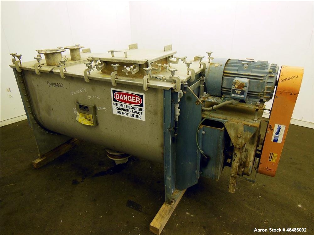 Used Stainless Steel Young Ribbon Blender, Model 40-HB, 59 Cubic Feet