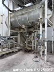 Used Industrial Double Spiral Ribbon Blender, 170 Cubic Foot, Stainless Steel Construction