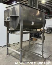 Used- Aaron Process Equipment Double Ribbon Blender, Model IMB-100. 100 Cubic feet working capacity. Constructed of 304 stai...