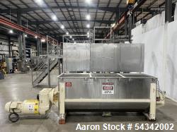 Used Littleford Double Ribbon Blender, approximately 100 cuft, 304 stainless steel. Sanitary Construction. Approximately 119...