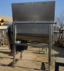 Used- Stainless Steel Double Ribbon Mixer. 50 cubic foot working capacity, polished 304 stainless steel contacts, trough mea...