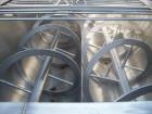 Used- Ribbon Mixer, approximately 50 Cubic Feet.  Twin shaft, stainless steel. Trough measures 52" wide x 84" long x 34" dee...