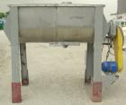 Used Double spiral ribbon blender, approximate 29 cubic feet working capacity, 304 stainless steel. Non-Jacketed trough 72