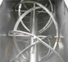 Used Double Spiral Ribbon Blender, 64 cubic feet working capacity, 304 stainless steel. Non-jacketed trough 36
