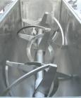 Used:  Aaron Process Double Spiral Ribbon Blender, 24 Cubic Foot Working Capacity, 316 Stainless Steel.  Non-jacketed trough 26