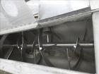 Used MAP s.r.l Double Spiral Ribbon Blender, Approximate 65 Cubic Feet, 304 Stainless Steel. Carbon steel dimple jacketed trough approximate 41