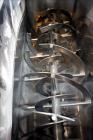 Used Double Spiral Ribbon Blender, Approximately 9.6 Cubic Feet, 304 Stainless Steel. Non-jacketed trough 48