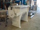 USED: Stainless steel double ribbon blender, approximately 13 cu ftworking capacity. Trough measures 21