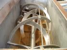 USED: Stainless steel double ribbon blender, approximately 13 cu ftworking capacity. Trough measures 21