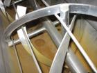 USED: Stainless steel double ribbon blender, approximately 13 cu ftworking capacity. Trough measures 21