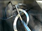 Used Double Spiral Ribbon Blender, 36 Cubic Foot Working Capacity, 304 Stainless Steel. Non-jacketed trough 29-1/2