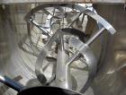 USED: Double spiral ribbon blender, 36 cubic feet working capacity, 304 stainless steel. Non-jacketed trough 30