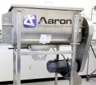 Used Aaron Process IMB-15 Ribbon Blender, 15 cubic feet capacity. Constructed of stainless steel material on all product contact areas, all external stiffeners, legs, ribs and supports. Inside trough...