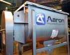 Used Aaron Process IMB-15 Ribbon Blender, 15 cubic feet capacity. Constructed of stainless steel material on all product contact areas, all external stiffeners, legs, ribs and supports. Inside trough...