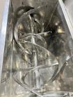 Used Aaron Process 5 Cubic Foot Double Ribbon Blender, Model IMB-5. Working Capacity: 5 Cubic Feet. Trough: Constructed of stainless steel material on all product contact areas. All external stiffene...