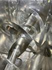 Used Aaron Process 5 Cubic Foot Double Ribbon Blender, Model IMB-5. Working Capacity: 5 Cubic Feet. Trough: Constructed of stainless steel material on all product contact areas. All external stiffene...