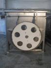 Used- 400 Cubic Foot Aaron Process Ribbon Blender, Model IMB400. Sanitary stainless steel construction, approximately 74