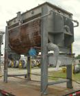 Used Aaron Process Double Spiral Ribbon Blender, 100 cubic feet working capacity (116 total), Model NR100, 304 Stainless Steel. Dimple jacketed trough 48