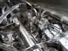 Used Aaron Process Double Spiral Ribbon Blender, 100 cubic feet working capacity (116 total), Model NR100, 304 Stainless Steel. Dimple jacketed trough 48