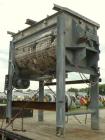 Used Aaron Process Double Spiral Ribbon Blender, 100 cubic feet working capacity (116 total), model NR100, 304 stainless steel. Dimple jacketed trough 48
