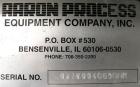 Used Aaron Process Double Spiral Ribbon Blender, 100 cubic feet working capacity (116 total), model NR100, 304 stainless steel. Dimple jacketed trough 48