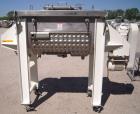 Used Aaron Process Double Spiral Ribbon Blender, 14 Cubic Feet Working Capacity, 304 Stainless Steel. Dimple jacketed trough 24