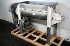 Used Aaron Process Equipment Company 304 stainless steel Double Ribbon Blender. Model NR-24. 24 cubic feet working capacity. Trough measures 66