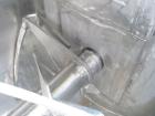 Used Aaron Process double spiral ribbon blender, 80 cubic feet working capacity, stainless steel. Non-jacketed trough 40