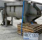 USED: Aaron Process double spiral ribbon blender, 80 cubic feet working capacity, 304 stainless steel. Non-jacketed trough 40