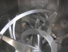 USED: Aaron Process double spiral ribbon blender, 80 cubic feet working capacity, 304 stainless steel. Non-jacketed trough 40