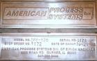 Used American Process Heavy Duty Double Spiral Ribbon Blender, Model DRB-120, 120 cubic feet working capacity, 304 stainless steel. Non-jacketed trough 44