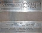 Used American Process Heavy Duty Double Spiral Ribbon Blender, Model DRB-155, 150 cubic feet working capacity, 304 stainless steel. Non-jacketed trough 50