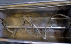 Used American Process System Model Double Spiral Ribbon Blender DRB-80-H, 80 Cubic Feet Working Capacity, 304 stainless steel. Dimple jacketed trough approximately 96