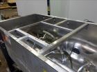 Used American Process System Double Spiral Ribbon Blender, Model DRB 100, 304 Stainless Steel, 100 Cubic Feet Working Capacity. Non-jacketed trough approximate 96