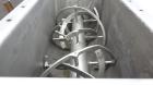 Used Bepex Double Spiral Ribbon Blender, Model IMHJS-5, 5 Cubic Feet Working Capacity, 304 Stainless Steel. 321 Stainless steel jacketed trough 18