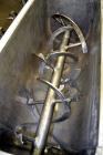 Used Falcon Manufacturing Double Spiral Ribbon Blender, Model 500AA, 2 Cubic Feet Working Capacity, 316 Stainless Steel. Carbon steel jacketed trough 11-1/2” wide x 29-1/2” long x approximately 15” d...
