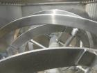 Used Hayes & Stolz Double Spiral Ribbon Blender, 15 cubic feet working capacity, model HR15SS-1193, 304 stainless steel. Non-jacketed trough 26