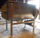 Used Aaron Process Ribbon Blender, Model IMB 75, WORKING CAPACITY: 75 cubic feet. TROUGH: Constructed of stainless steel material on all product contact areas, all external stiffeners, legs, ribs and...