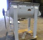 Used J.H. Day Double Spiral Ribbon Blender, model C, 10.8 cubic feet working capacity (12.5 total), 304 stainless steel. Carbon steel jacketed trough 21