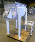 Used J.H. Day Double Spiral Ribbon Blender, model C, 10.8 cubic feet working capacity (12.5 total), 304 stainless steel. Carbon steel jacketed trough 21