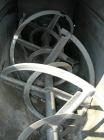USED: J H Day Double Spiral Ribbon Blender, 17.5 cubic feet working capacity, 19.5 total, 316 stainless steel. Carbon steel jacketed trough 24