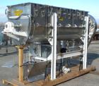Used Day Double Spiral Ribbon Blender, Model G, 62.5 cubic feet working capacity (69 total), 304 Stainless Steel. Non-jacketed trough 36